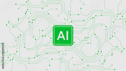 AI technology backround platine elements - Hintergrundmuster künstliche Intelligenz KI Platinen Technologie photo