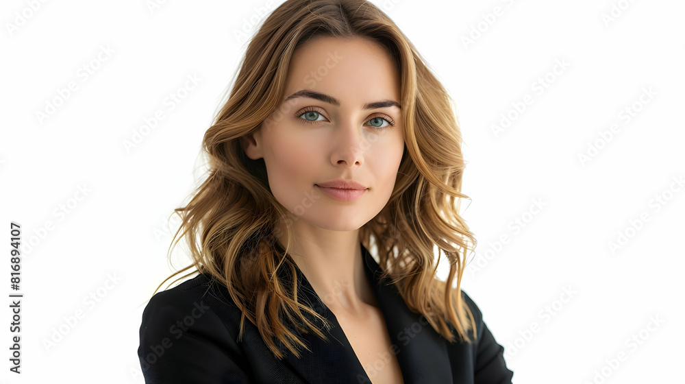 Confident Professional Woman Symbolizing Empowerment and Success, Isolated on White Background Ideal for Business and Corporate Themes Confident Professional Woman Symbolizing Empowerment and Success, Isolated on White Background Ideal for Business and Corporate Themes