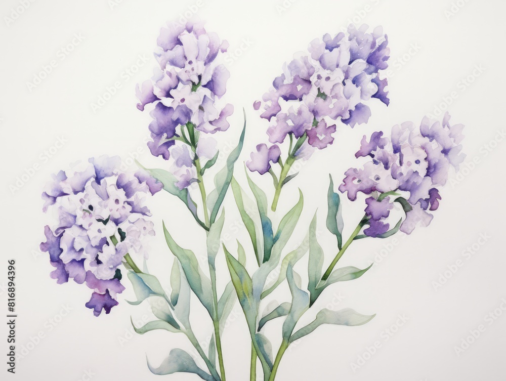 A beautiful watercolor painting of lavender flowers