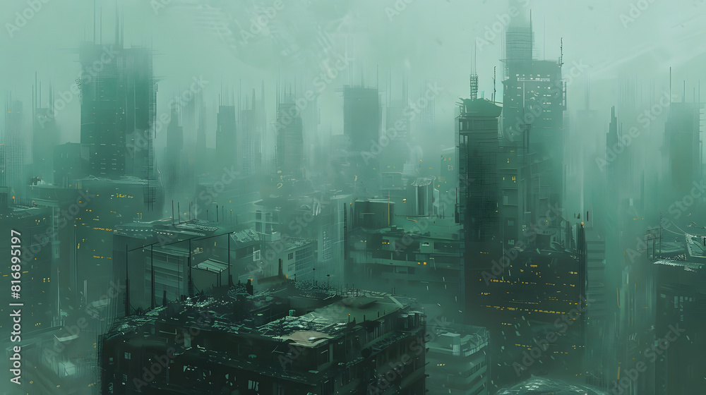 View of a Desolated and Destroyed City Devoid of People View of a Desolated and Destroyed City Devoid of People