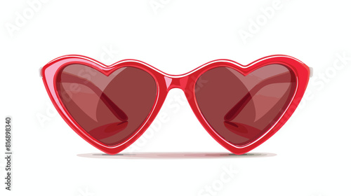 Funny red sunglasses with heartshaped frame. Funky p