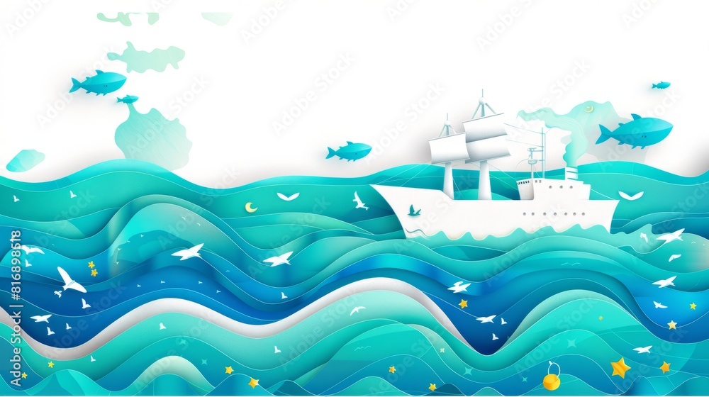 World maritime day vector with copy space
