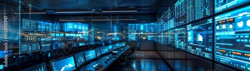 A virtual control room where operators use digital twins to manage a network of renewable energy sources  optimizing output and predicting maintenance  Close up