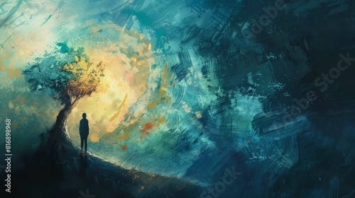 Symbolic images of struggle and resilience depicting the journey from trauma to healing
