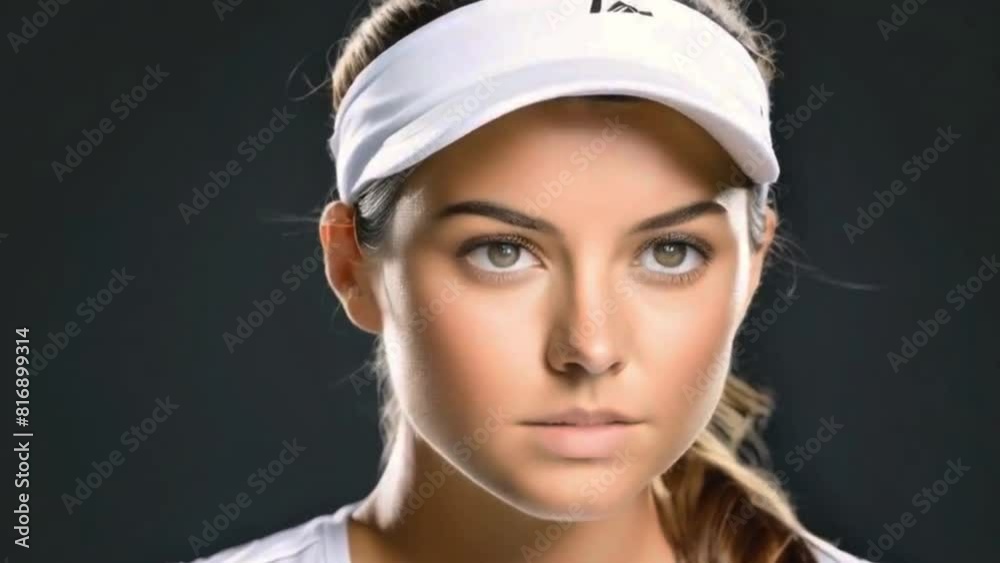 Hyper-realistic 3D close-up animation of a blonde-haired girl athlete before the start at the stadium, shows the intense focus and determination of the athlete, making it ideal for sports. Hyper-realistic 3D close-up animation of a blonde-haired girl athlete before the start at the stadium, shows the intense focus and determination of the athlete, making it ideal for sports.