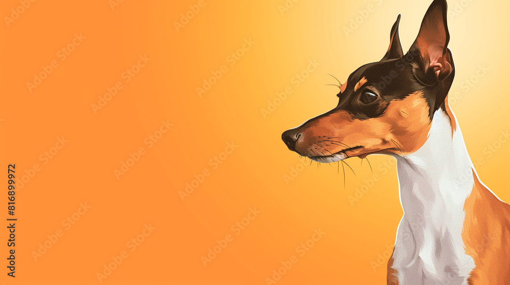 Elegant Minimalist Digital Art of a Toy Fox Terrier Dog Elegant Minimalist Digital Art of a Toy Fox Terrier Dog