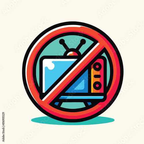 logo symbol representing no television