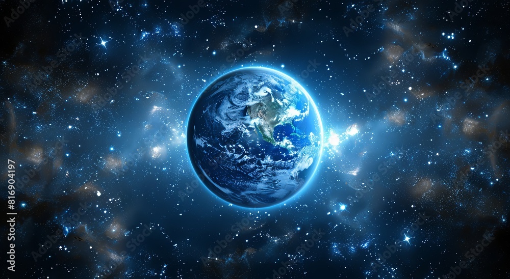 Planet earth globe view from space