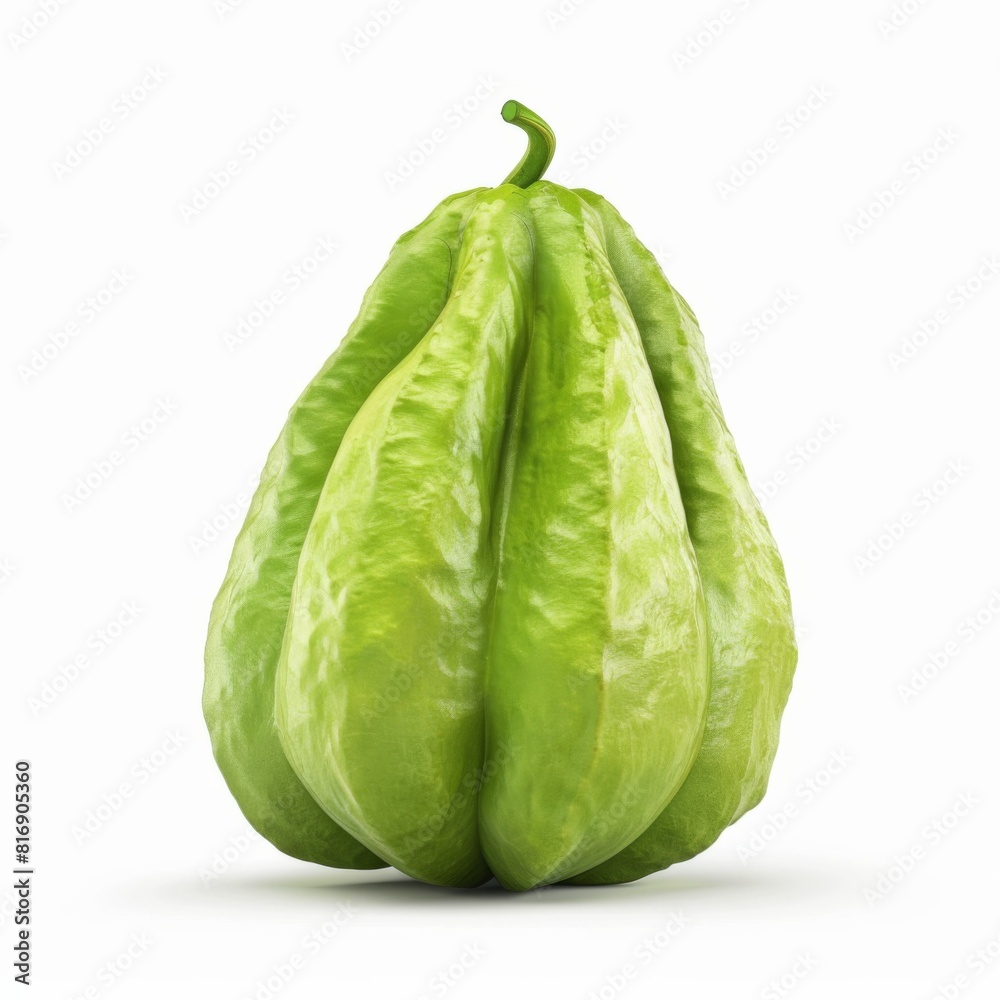 Green chayote fruit isolated on a white background Green chayote fruit isolated on a white background