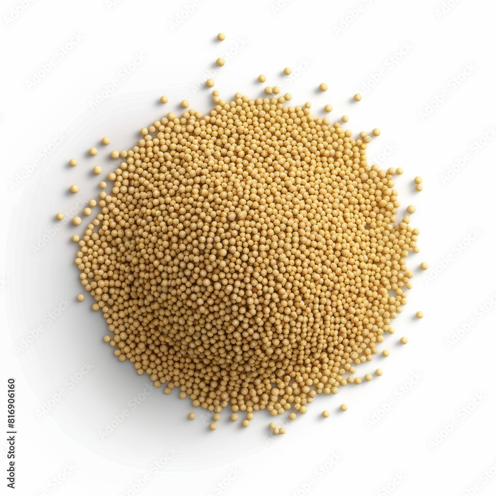 A pile of sesame seeds arranged on a white background A pile of sesame seeds arranged on a white background
