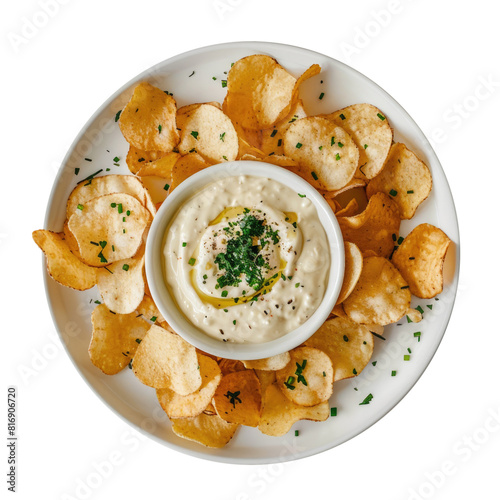 Plate of Chips and Dip Isol...