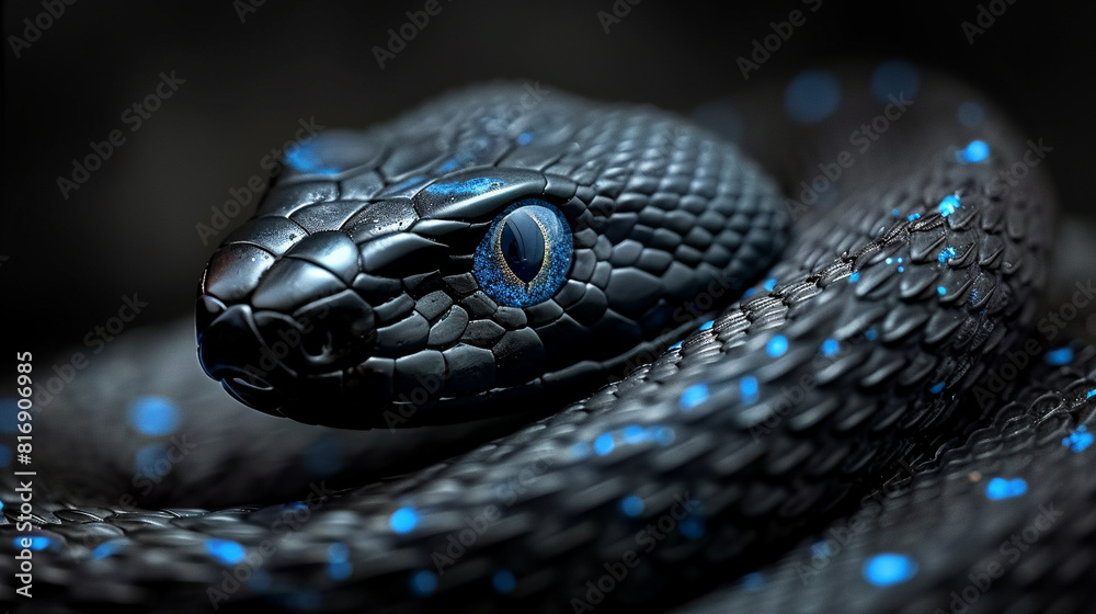 Fototapeta premium close up of a blue snake