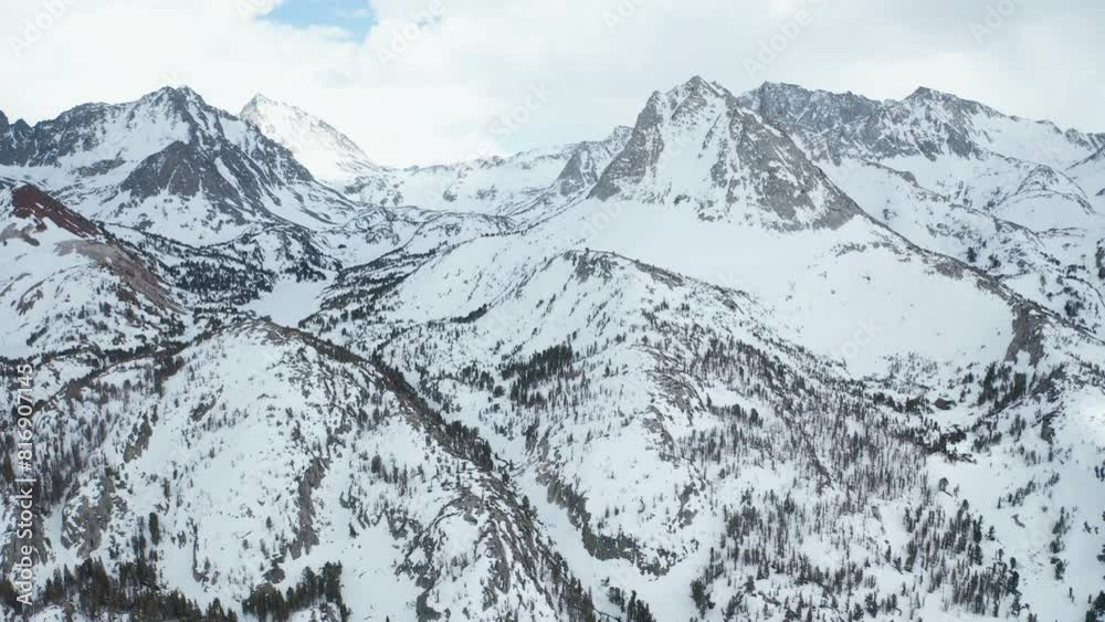 Aerial shot of Eastern Sierra California alpine mountain range and peaks 04 Aerial shot of Eastern Sierra California alpine mountain range and peaks 04