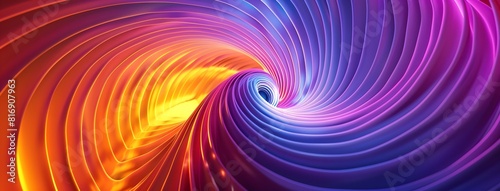 Abstract spiral background with colorful curves and glowing elements on dark background