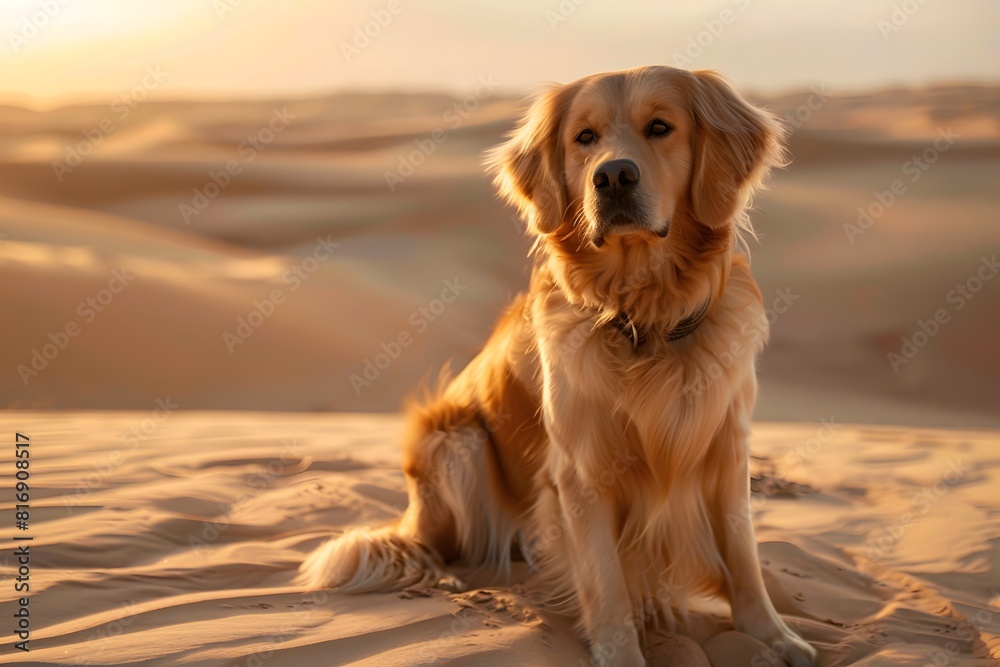 a cute dog in the desert