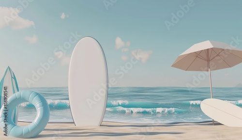 Summer time  frame background  template  preset  place for text  copy space  side view.