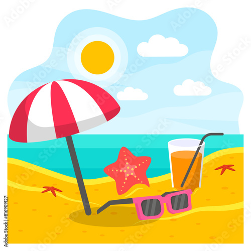 Wallpaper Mural Relax on the beach with delicious cocktails and sunglasses concept vector colorful design, Nature and landscape postcard, Scenic Summer Season Vibes Sign, Idyllic Remote resort stock illustration Torontodigital.ca