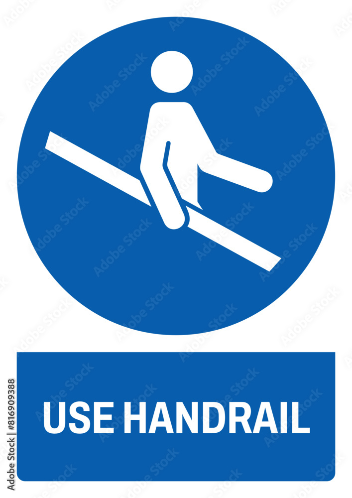 ISO mandatory safety signs_use handrail size a4/a3/a2/a1 ISO mandatory safety signs_use handrail size a4/a3/a2/a1