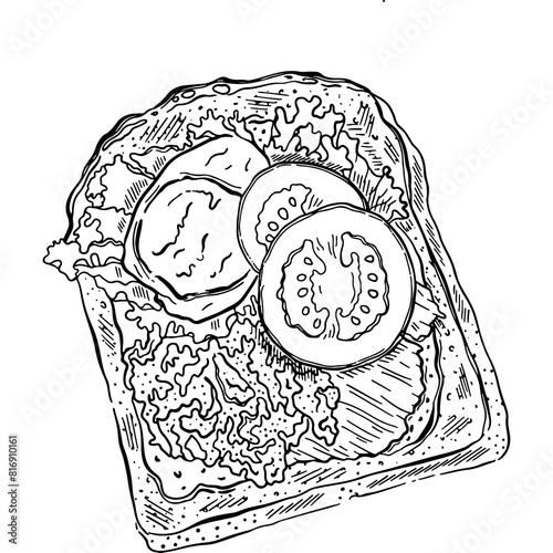 Drawing food illustration. Hand-drawn food sketches for packaging, menu, recipe,advertising,branding, Food Blog 