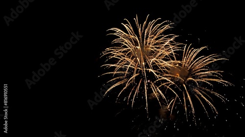 Golden fireworks display for holiday celebrations