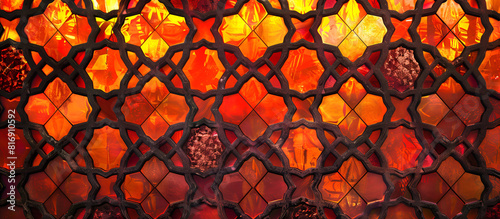 Macro Close-up of a Stained Glass Window