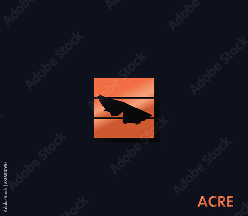 Acre map icon for your design.	Federative units of Brazil.