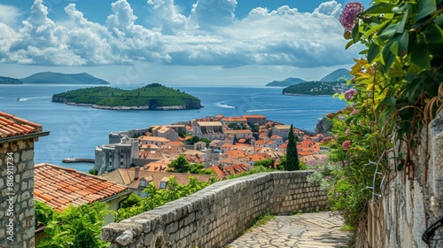 A beautiful view of the fortified city of Dubrovnik
