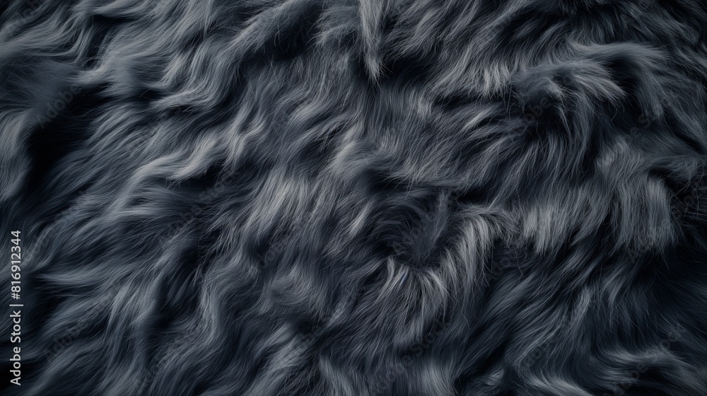 Soft and textured dark grey fur, creating a dynamic and flowing abstract pattern, highlighting the intricate details and wavy strands Soft and textured dark grey fur, creating a dynamic and flowing abstract pattern, highlighting the intricate details and wavy strands