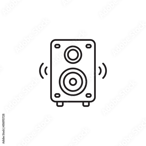 Speaker icon design with white background stock illustration