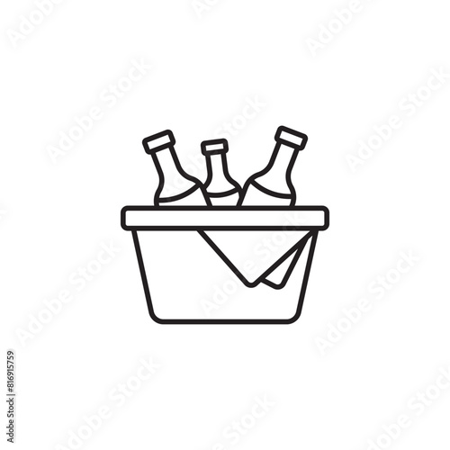 Ice Bucket icon design with white background stock illustration