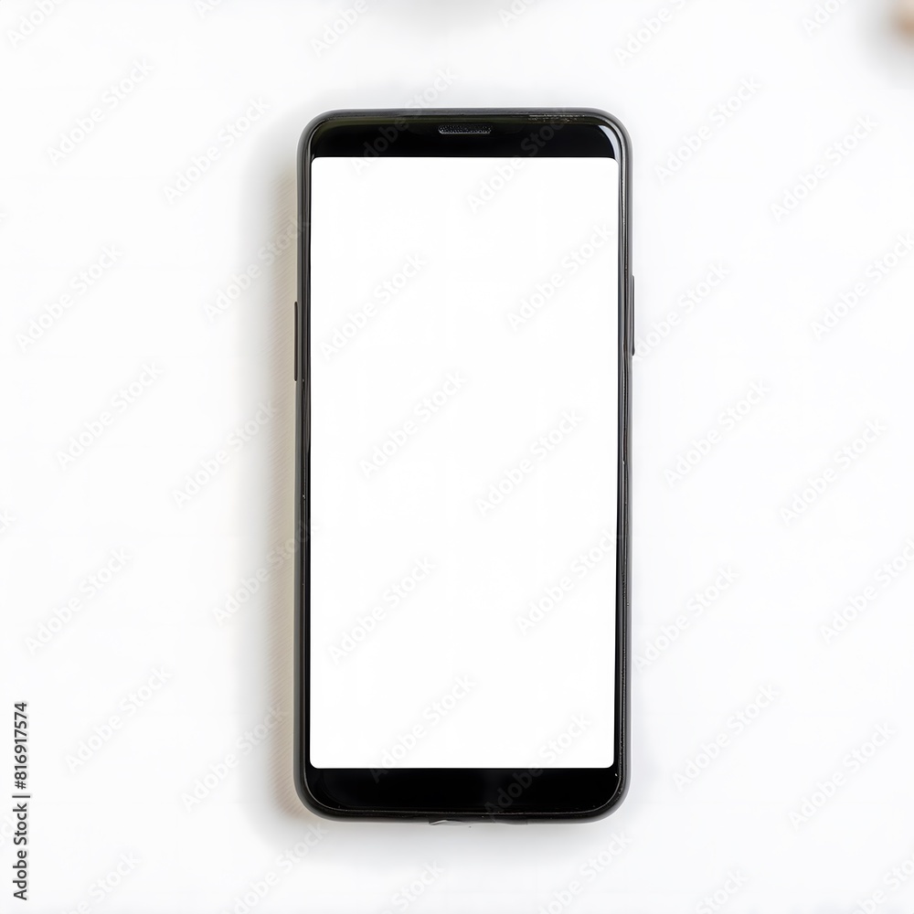Mobile phone with blank screen in a white background Mobile phone with blank screen in a white background
