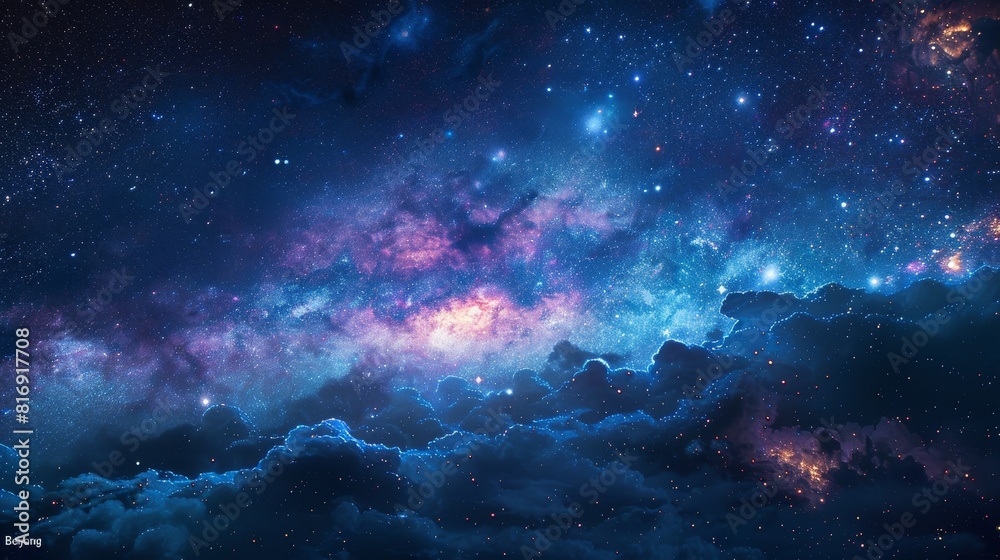 Vibrant outer space nebula and starscape - An immaculately rendered image of a space nebula, showcasing vibrant colors and the beauty of the cosmos Vibrant outer space nebula and starscape - An immaculately rendered image of a space nebula, showcasing vibrant colors and the beauty of the cosmos