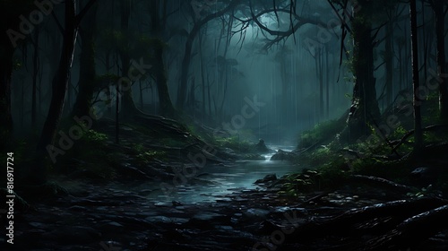 Enchanted Rain: Nighttime Rainfall in the Jungle 