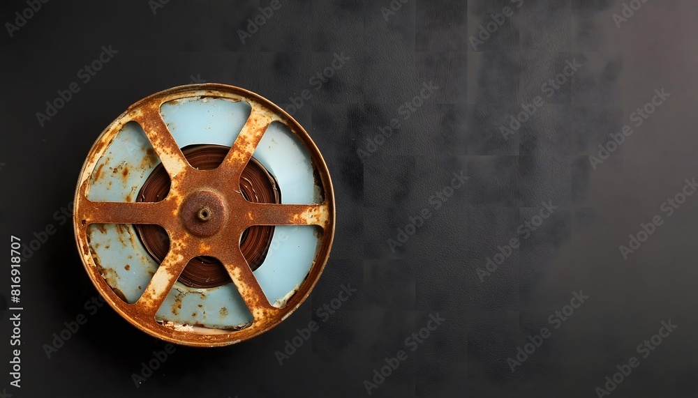 Obraz premium Background image with cinema film and film reel