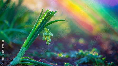 Green Plant With Buds In A Sunny Garden