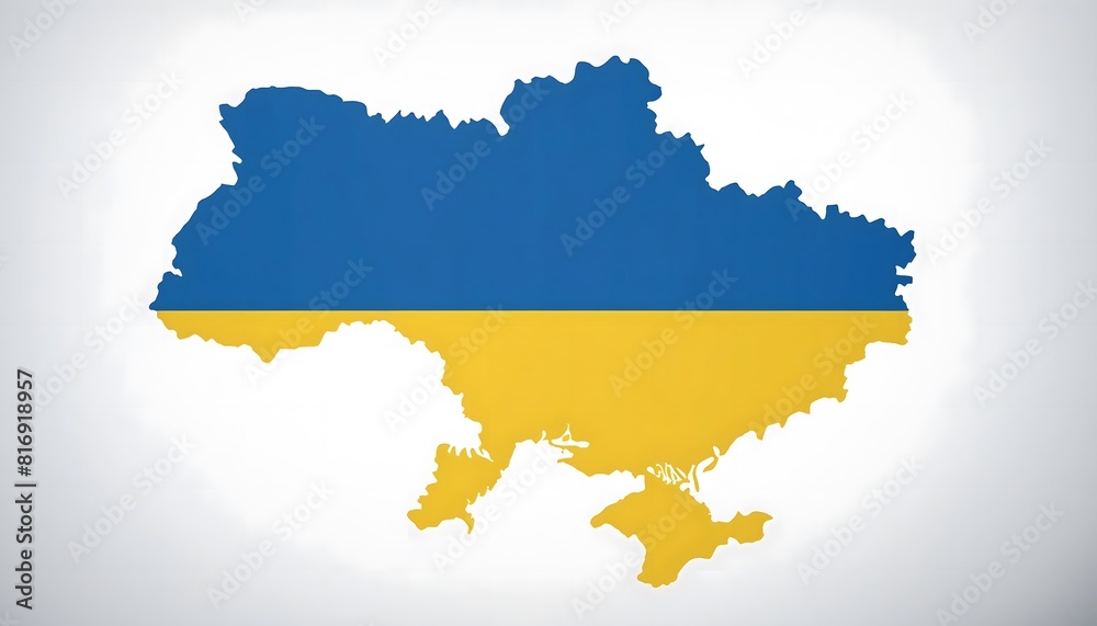 Obraz premium Map of Ukraine with flag