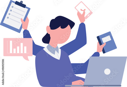 The girl is a multi-tasker