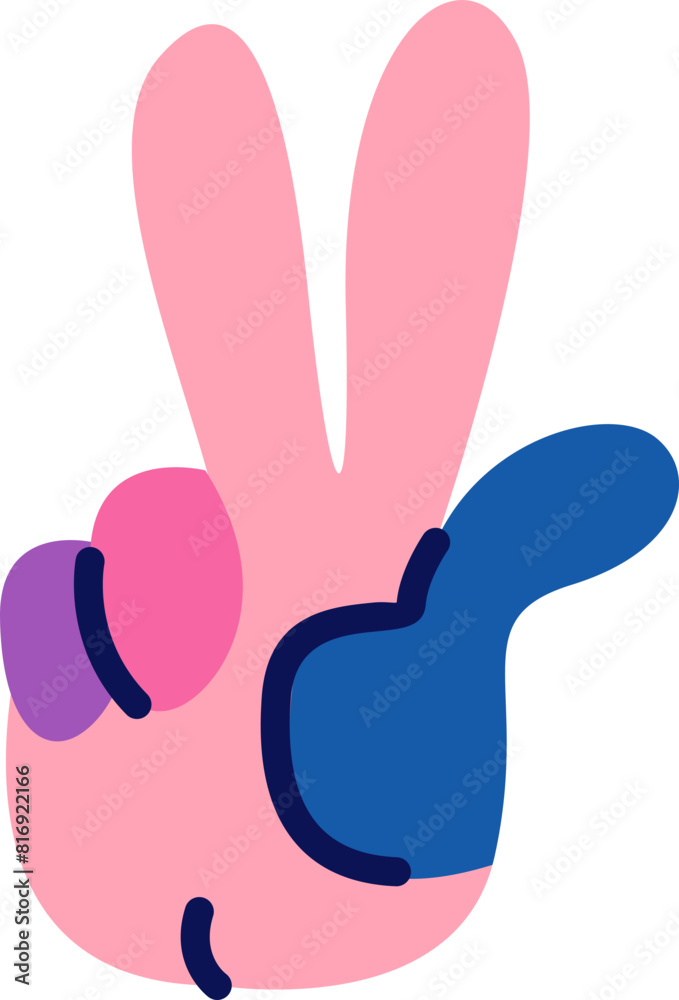 Hand Sign Illustration Element Hand Sign Illustration Element