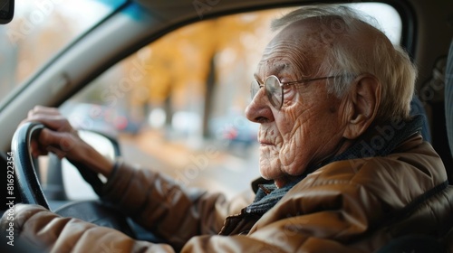 Elderly Man Attends Driving Refresher Course to Remain Safe and Confident on the Road photo
