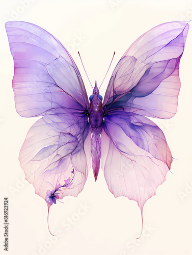 Purple watercolor butterfly	