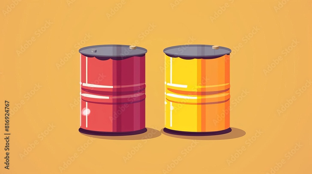 Sparse crude oil barrels flat design side view energy sector theme animation Splitcomplementary color scheme Sparse crude oil barrels flat design side view energy sector theme animation Splitcomplementary color scheme
