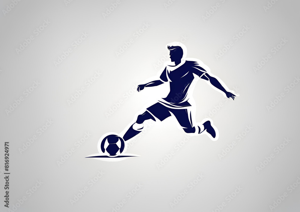 Fototapeta premium Soccer and Football Player_ Vector Logo Design for Men.