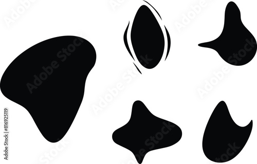 Set of random irregular shapes, vector illustration.