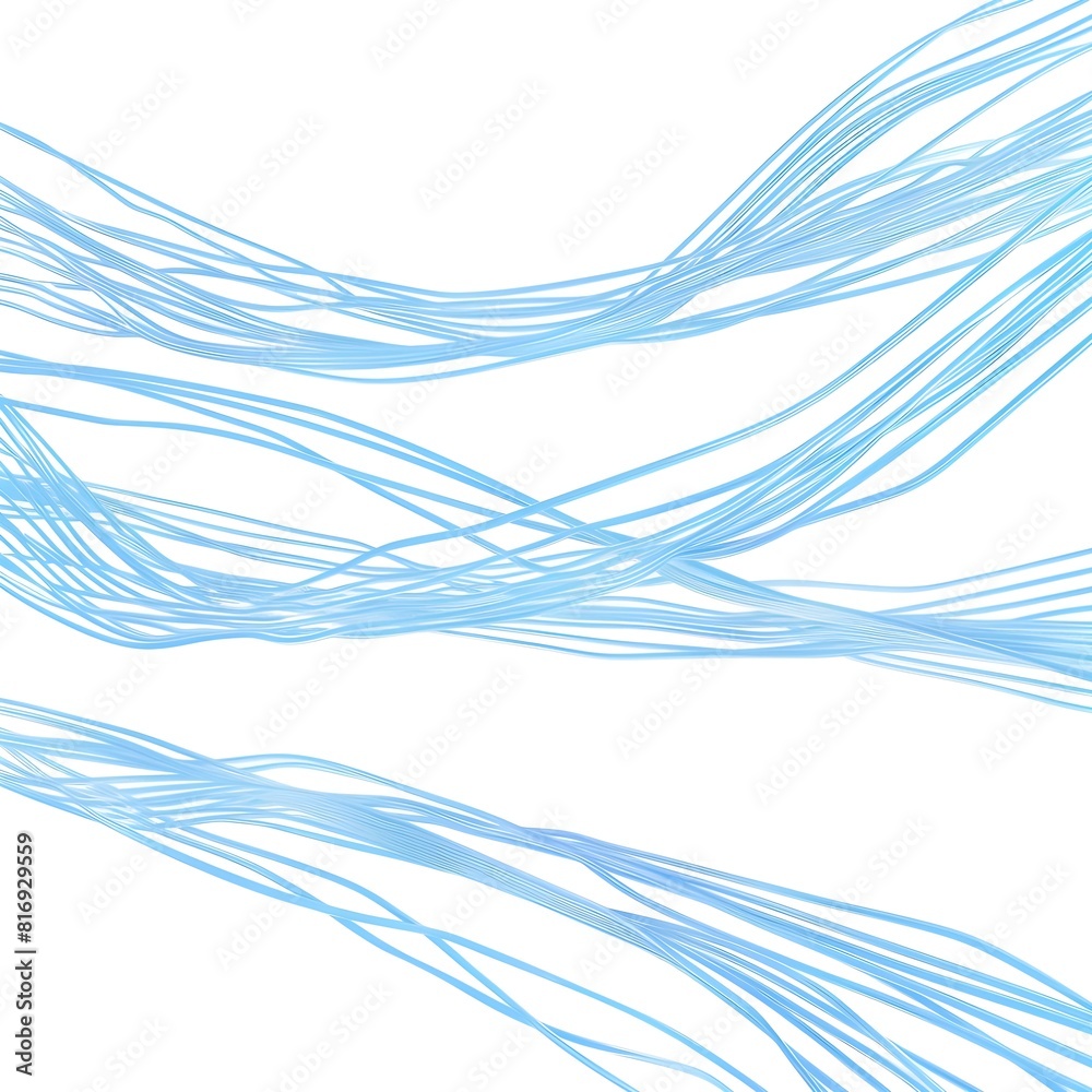 Naklejka premium Blue curved wires on white background
