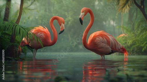 flamingo in the water