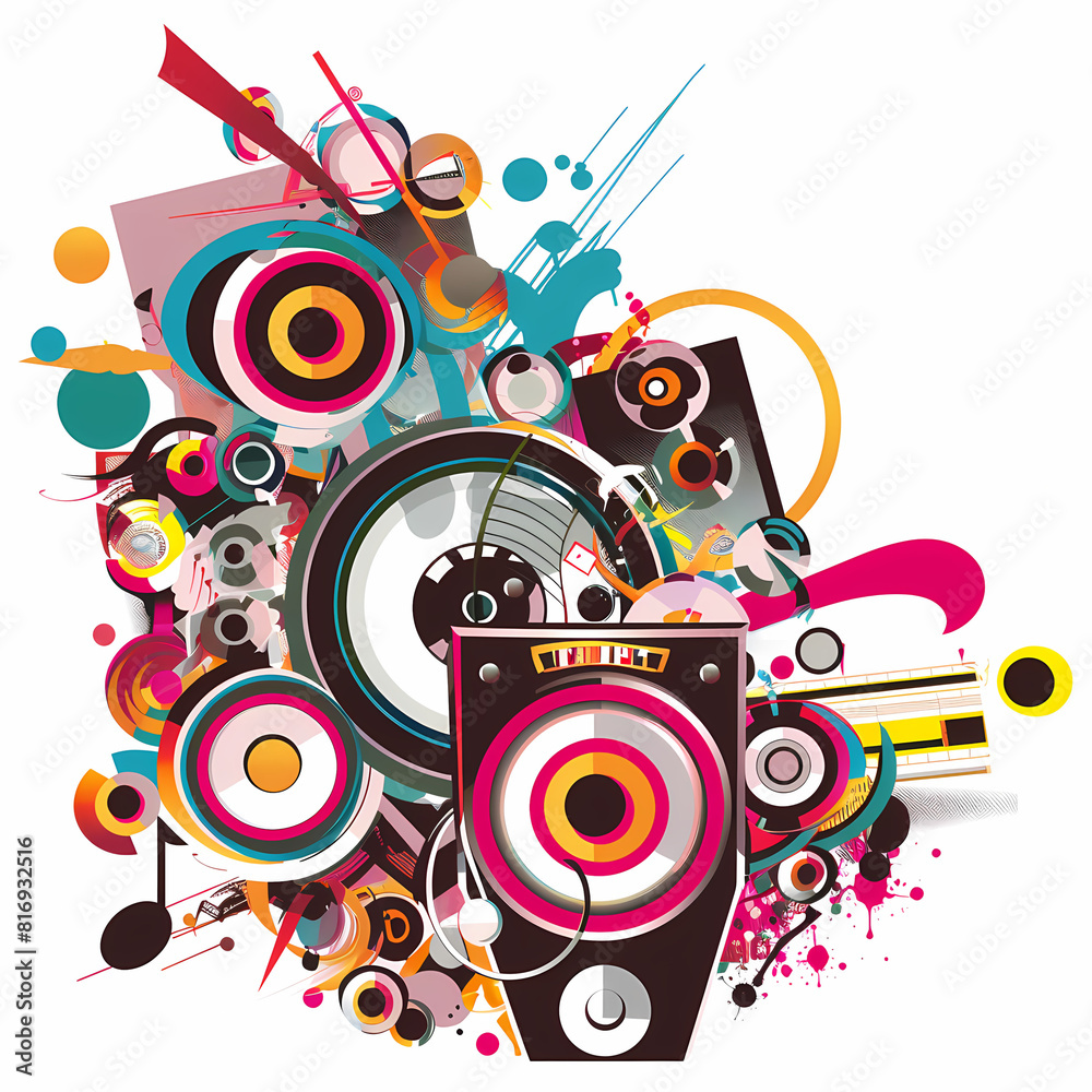 Abstract Classical music hand drawn doodle banner cartoon vector image