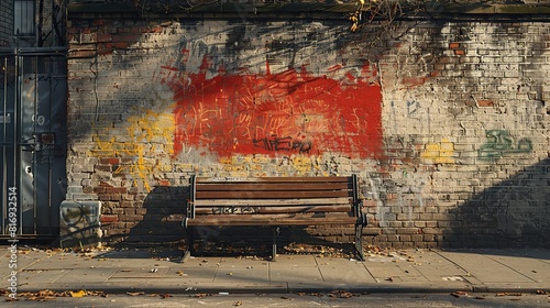 brick wall with a piece of street art that has been discussed or analyzed in art criticism or academic journals, legitimizing street art as a subject of intellectual discourse.stock image photo