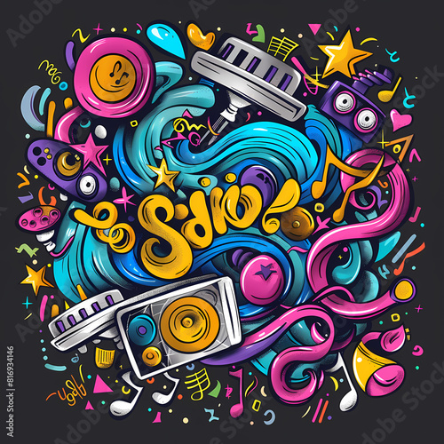 Abstract Classical music hand drawn doodle banner cartoon vector image