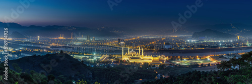Stylized Night View of Islamabad s Illuminated Cityscape