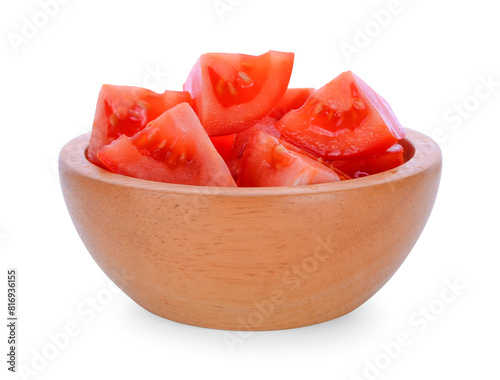 tomato slide isolated on white background.